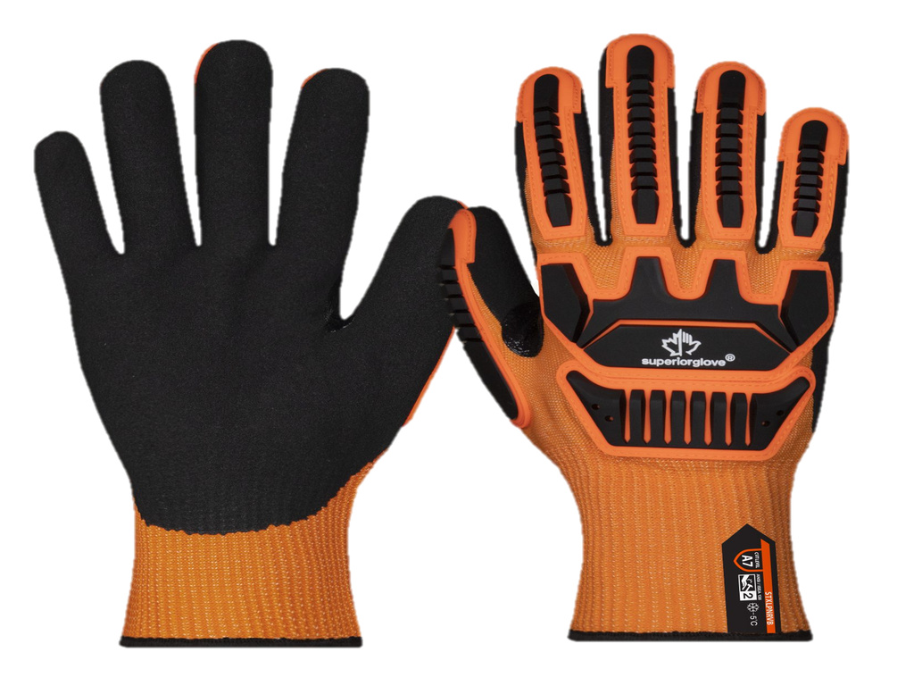 Superior Glove® TenActiv™ STXLPNRVB Micropore Nitrile Coated A7 Cut Impact Glove